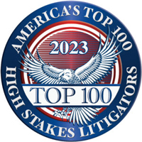 America's Top 100 High Stakes Litigators 2023® Recipient Award